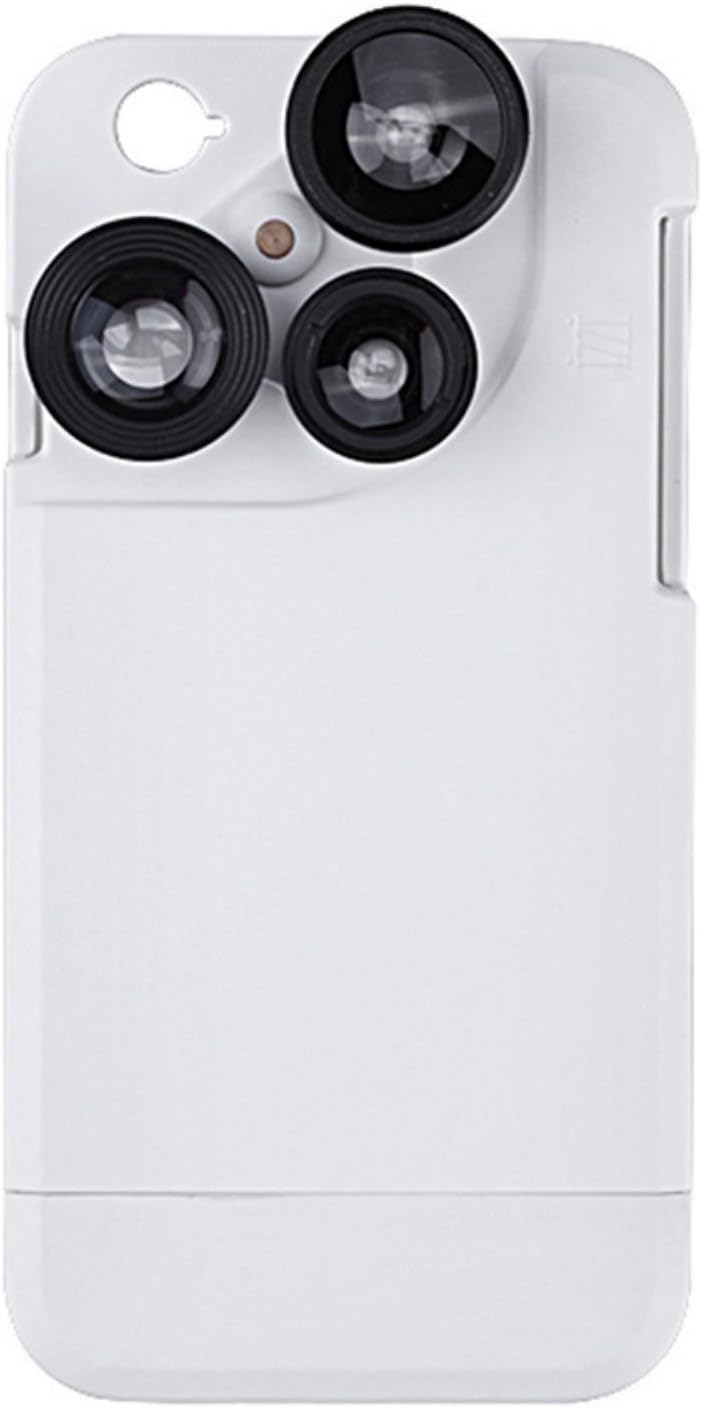 Aipinvip iPhone 6S Plus Case,4-in-1 Camera Lens Kit (Rotation Change Lens) Fisheye Lens / Macro Lens / Wide Angle Lens / 2× Telephoto Lens Phone Case Lens Suit for iPhone 6 Plus (white-5.5)