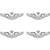 Airplane Pin,Pilot Wings Pin,Silver Air Force Senior Pilot Wing Badge,Pilot Costume Lapel Pins,Metal Aviator Pins for Hat Shirt Uniform Costume,Gift for Flight Schools &amp; Graduation