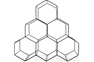 NAT AND JULES NAT & Jules Honeycomb Black Iron Metal Tabletop Wine Rack - Perfect for Kitchen Countertop, Pantry or Cabinets Display or Storage - Hold 6 Bottles, Black