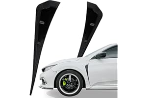 KEEGTBOX Black Car Fender Side Vents Decoration Sticker Trim ABS Material Spoiler Fender Decorative Stickers Air Flow Intake Hole Grille Auto Exterior Universal Accessories (Black)