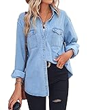 chouyatou Women's Spring Long Sleeve Denim Jean