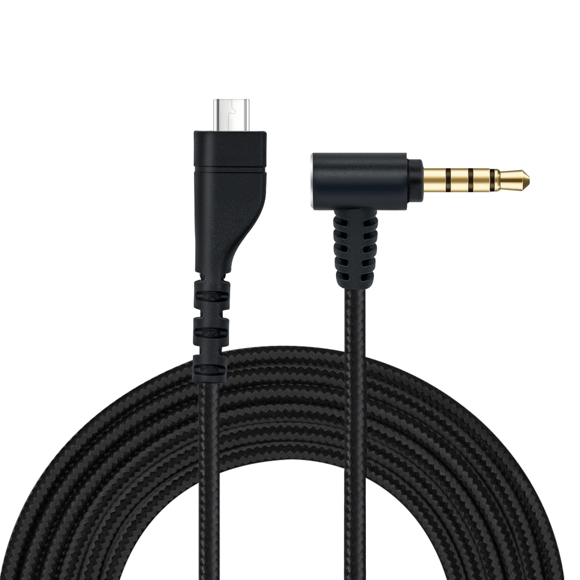 Mcbazel 2M Black Nylon Braided Gaming Headset Cable for SteelSeries Arctis 3/5/7/Pro - 3.5mm Male-to-Male, Compatible with PC, PS4, Xbox One, Mac, Smartphone, Tablet