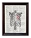 Dictionary Art Print - Ribcage with Heart - Printed on Recycled Vintage Dictionary Paper - 8.5