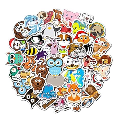 TUDUDU 50 Unids/Pack Animales De Dibujos Animados Pegatina PVC ...