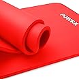POWRX Yoga Mat Thick | Exercise Mat 1/2" - 3 Widhts with Carrying Strap and Bag | Non-Slip Workout Mat for Women Men Home Fitness Stretching Pilates Gymnastics Floor Gym Equipments