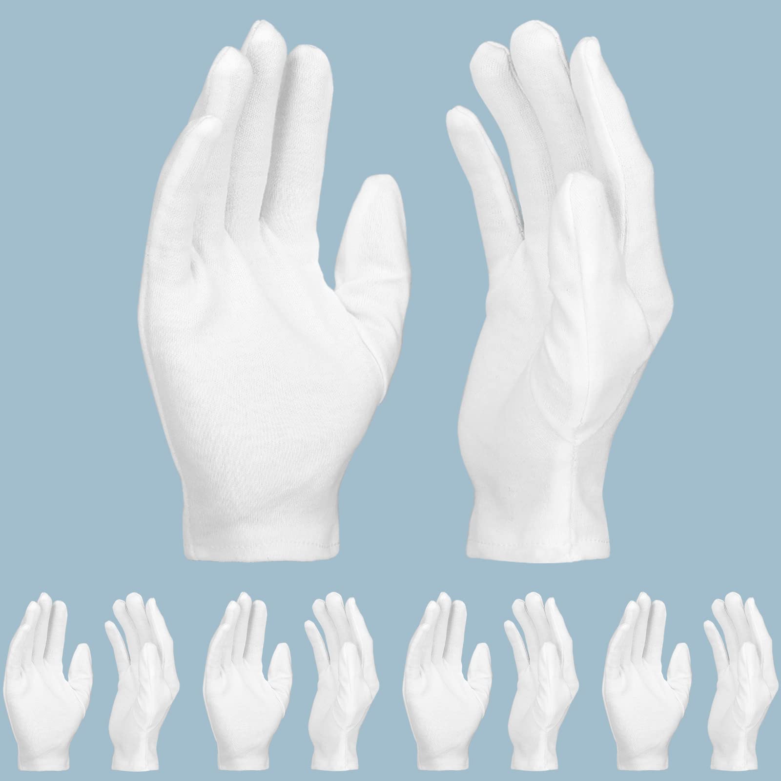 Photo 1 of ENPOINT 5 Pairs Archival Photo Gloves, White Small Work Gloves For Handling Art Working Photography Men & Womens Cloth Gloves Liners Bulk for Handling Jewelry, Film, Photo, Coin Metal Inspection