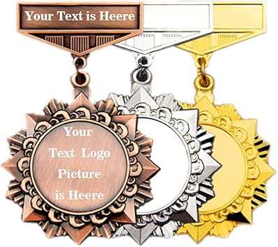 Amazon acustomカスタムメダルゴールドメダル シルバーメダル ブロンズメダル メタルアワードメダル リボン付き勝者メダル アメリカ製 acustom トロフィー メダル