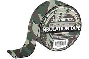PIPEWARMERS The Original Colored Pipe Insulation Tape by Pipe Warmers-Indoor/Outdoor Use,Weather Resistant,Water Proof Insulation Tape,Keep Pipes Dry and Warm,Prevent Frozen Pipes.Self-Adhering (Camo Green)