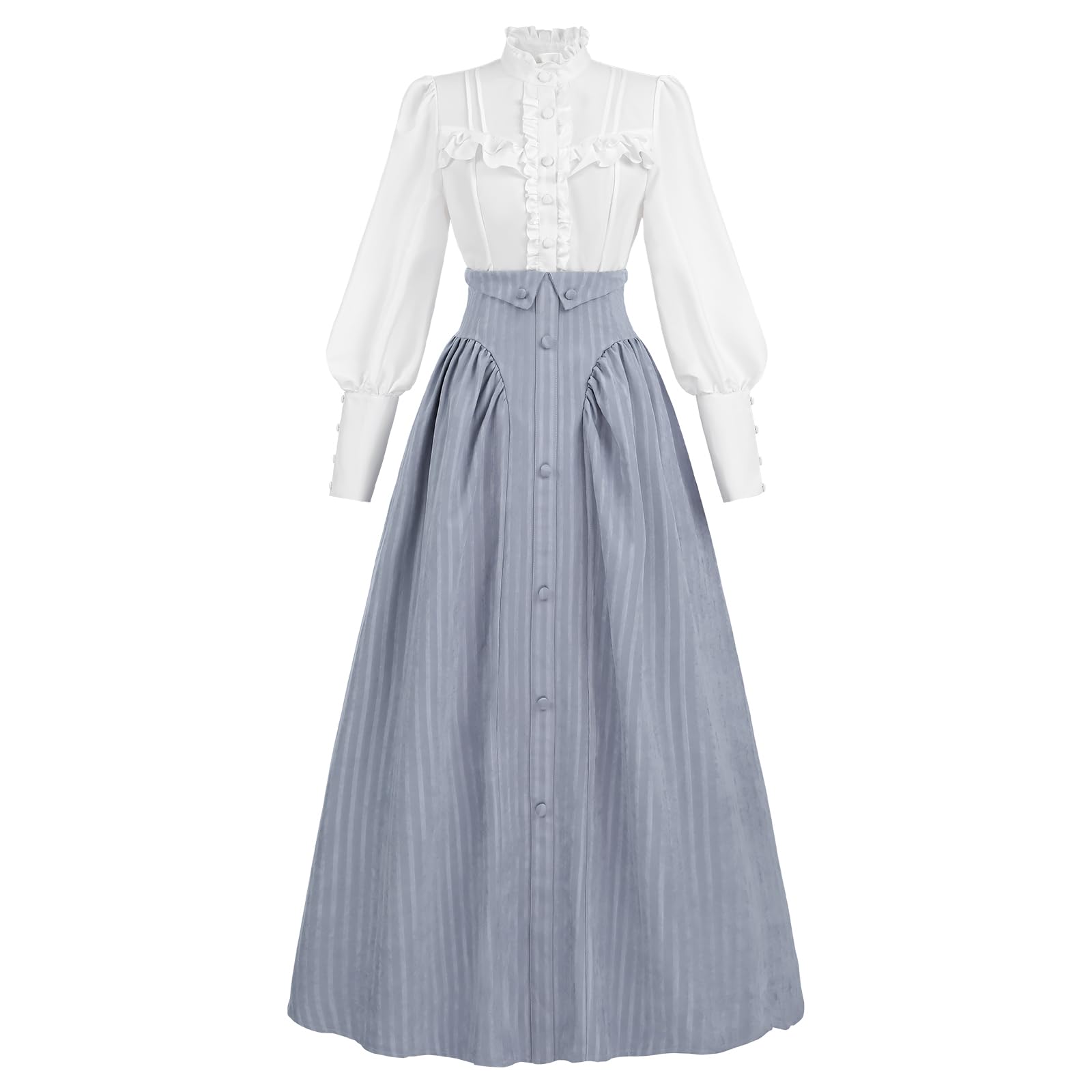 Photo 1 of CR ROLECOS Edwardian Victorian Dress for Women 1800s Renaissance Ball Gown Costume with Pockets S