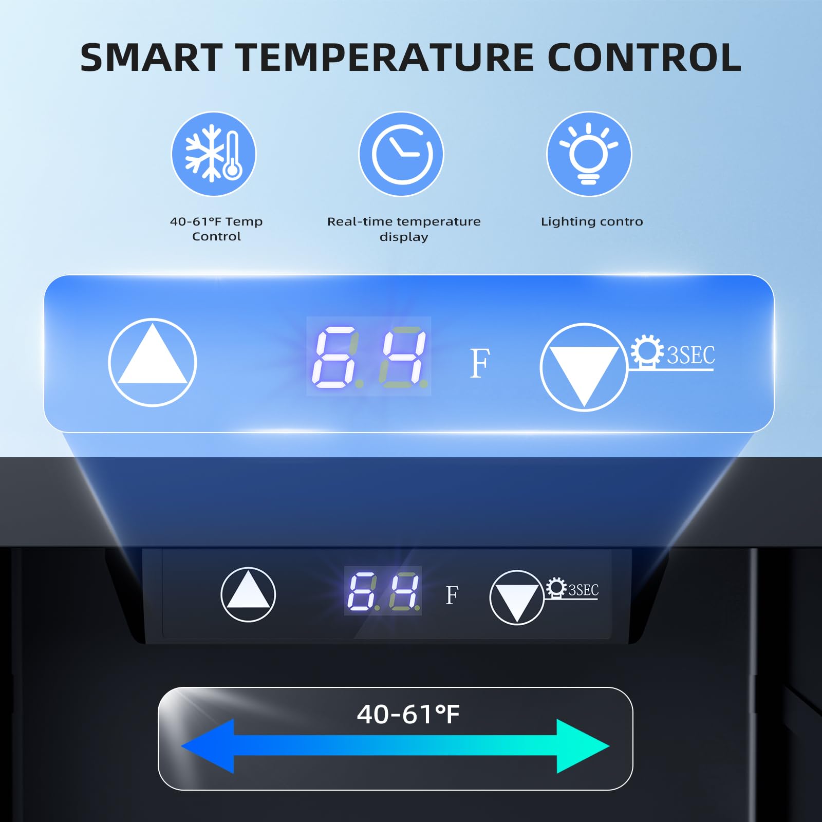 Antarctic Star 18L Beverage Refrigerator Cooler 24Can, Mini Fridge with Quiet Compressor, LED Light,Freestanding Small Fridge with Electronic Temperature Control for Home and Bar(40-61 ℉)