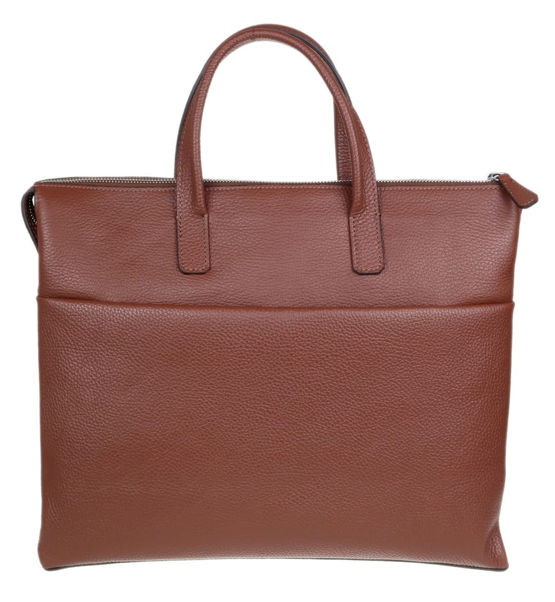 Girly Handbags Womens Plain Leather Briefcase - Brown