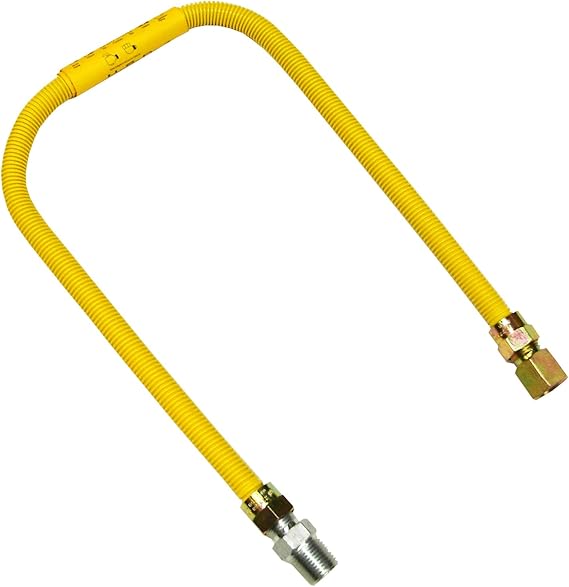 LASCO 101227 Flexible Coated Gas Water Heater Supply Line, 30Inch, 1/