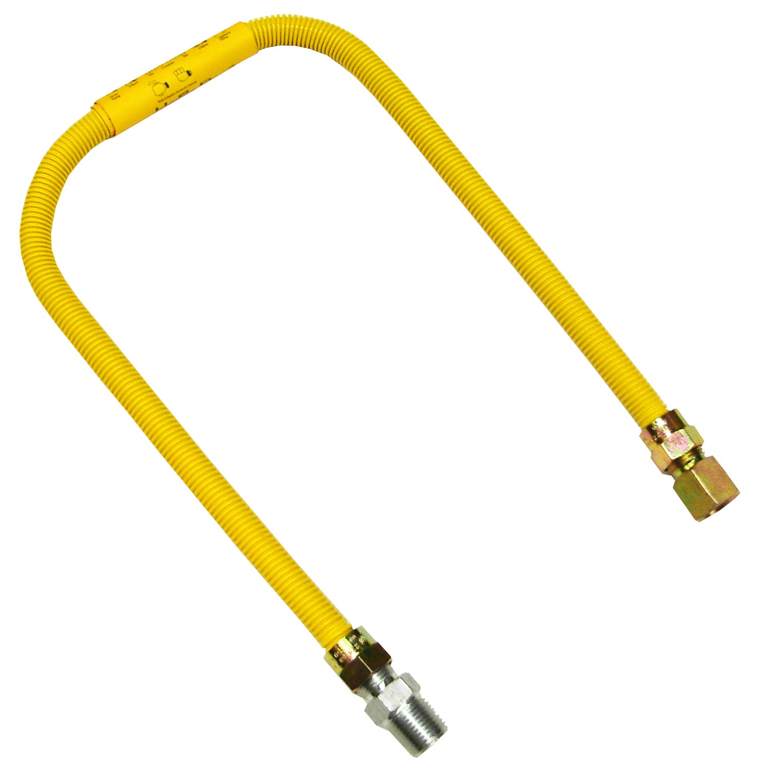 LASCO 10-1227 Flexible Coated Gas Water Heater Supply Line, 30-Inch, 1/2-Inch OD Connector with 1/2-Inch MIP X 1/2-Inch FIP Fittings