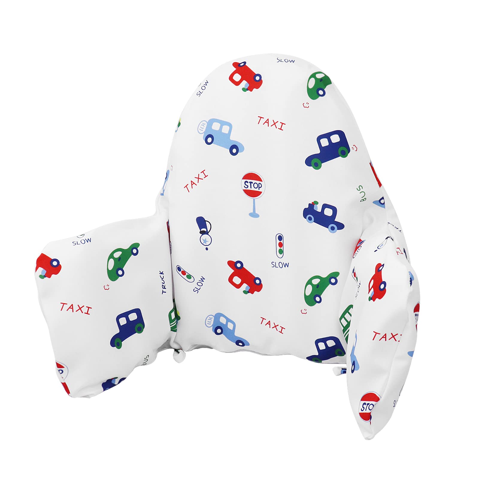 LLHQAMT Cushion for High Chair, Chair Pad IKEA Antilop Highchair, Seat Pad, Built-in Inflatable Cushion, Soft and Comfortable, Baby Sitting More Comfortable (Cartoon Cars)