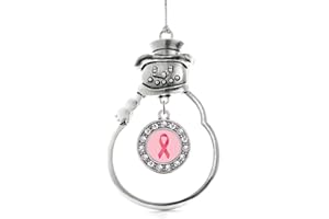 Inspired Silver - Silver Circle Charm Snowman Ornament with Cubic Zirconia Jewelry