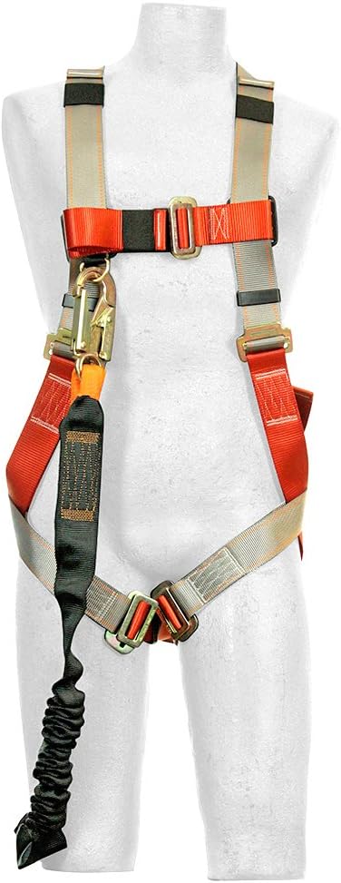Madaco Safety Products Unisex's C-TB-205A-16 Safety Harness Internal Shock Laynard Kit, Coyote Brown/Orange, 6 ft