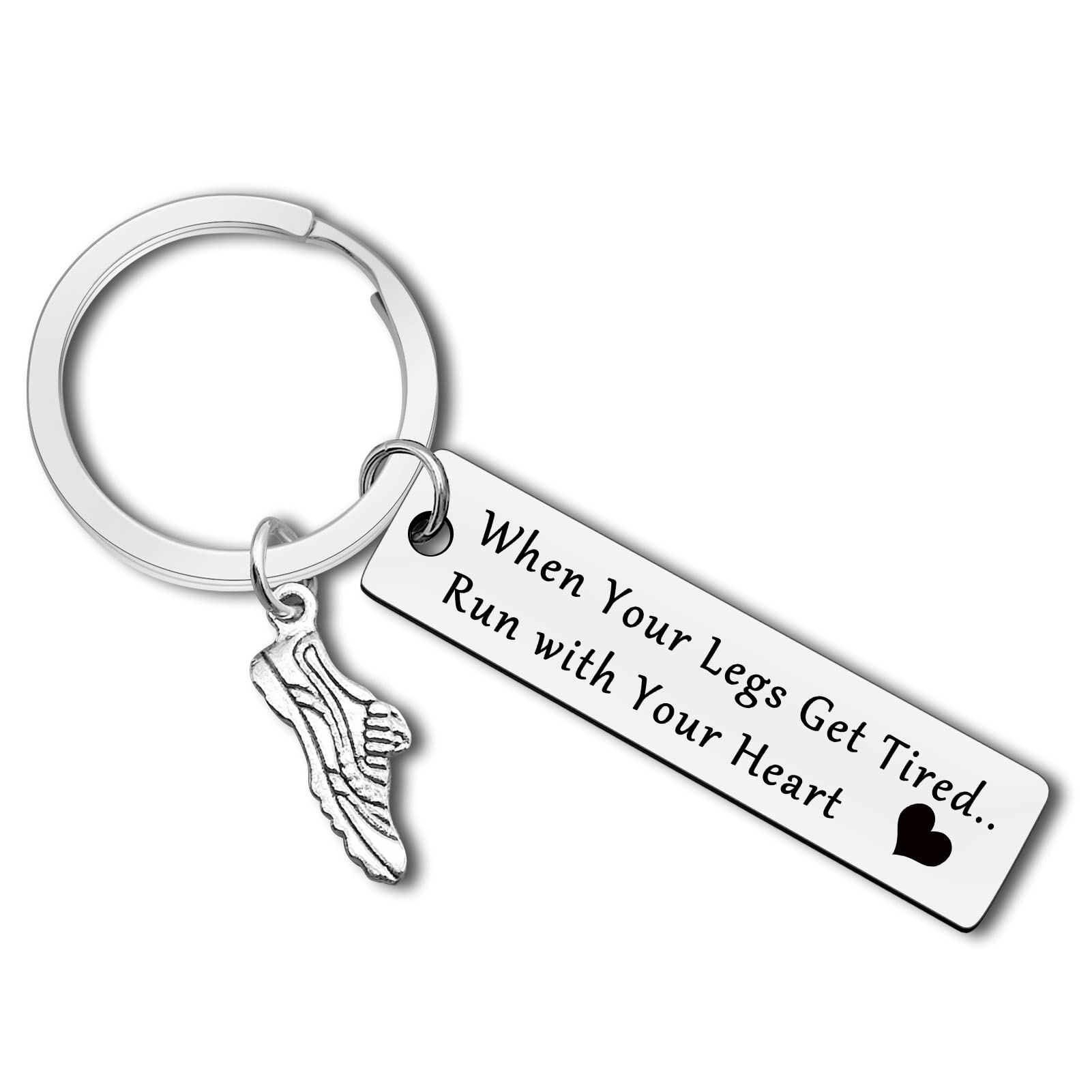 Inspirational Runners Gifts Marathon Runner Keyring for Fitness Gym Men Women Running Lovers Gifts Runner Training Exercise Keychain Birthday Christmas Keychain