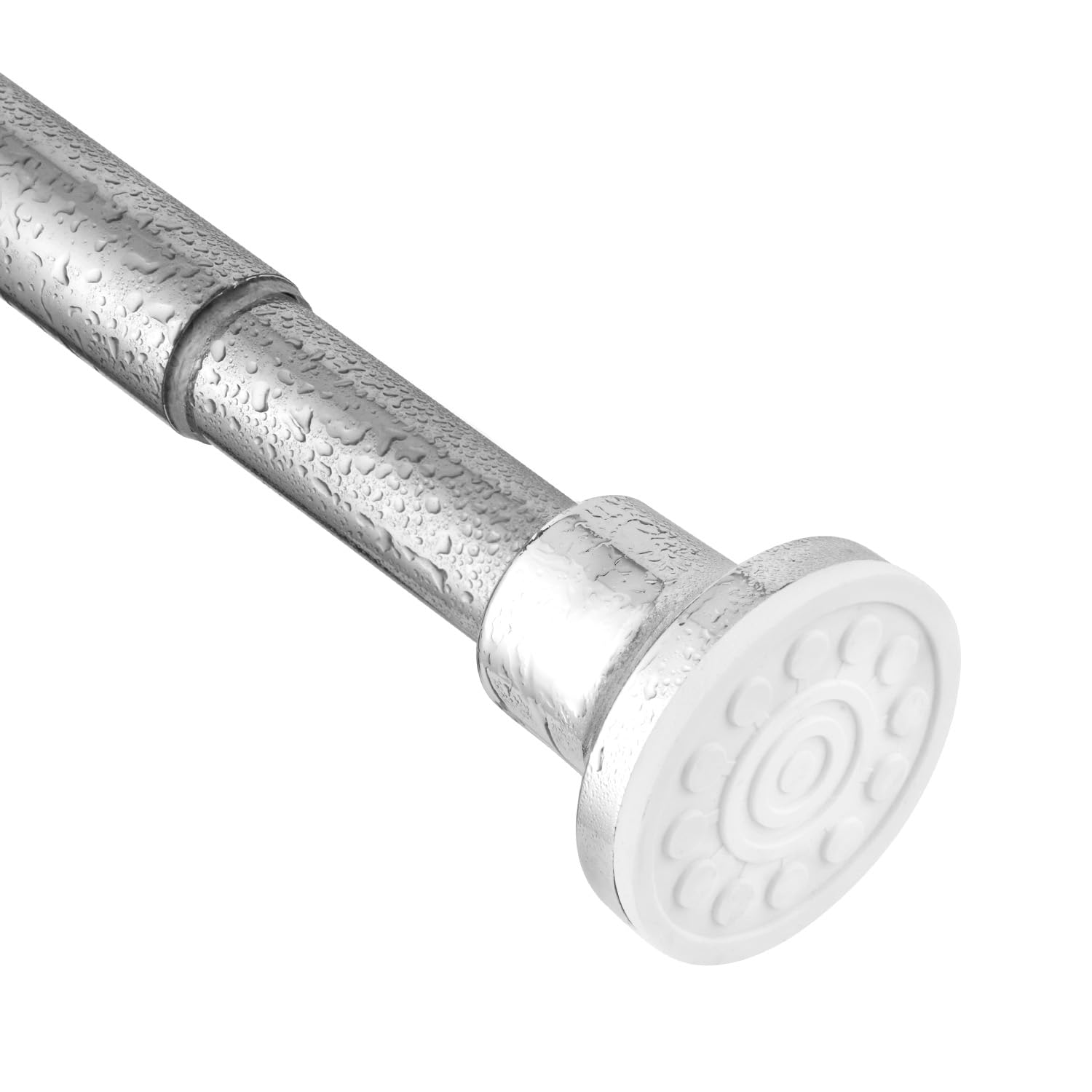 Shower Curtain Pole Silver， Adjustable Telescopic Shower Curtain Rod 72-255cm， Shower Curtain Rail No Drilling and Stainless for Bathroom, Window