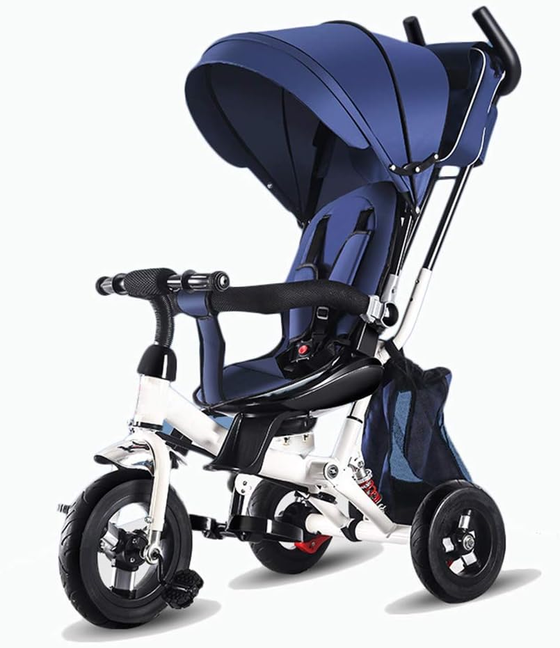 UBRAVOO 4-in-1 Kids Tricycle Stroller with 5-Point Belt, Brakes, Canopy & Storage Bag, Steering 4in1 Trikes for Kids 6Months-5T