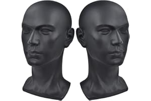 BLTYXT PVC Male Mannequin Head Professional Manikin Training Head for Display Headphone Game Console Hats Wigs Jewellery Glasses Facemask Caps Model Head (L30YH)