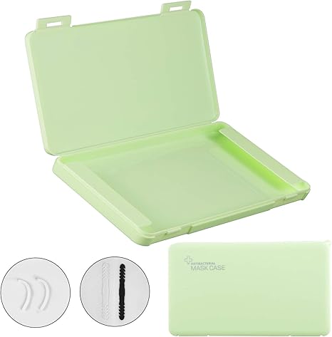 Amazon 収納ケース 収納ボックス マスク収納 マスクケース マスク入れ コンパクト 小物収納 衛生 軽量 防塵 防湿 持ち運び便利 ポータブル 四 色 十二種類揃い グリーン 長方形 収納ケース ボックス オンライン通販