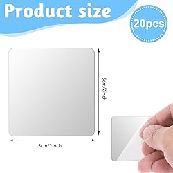 20Pcs Mini Size Acrylic Square Mirror, 2 x 2 Inch