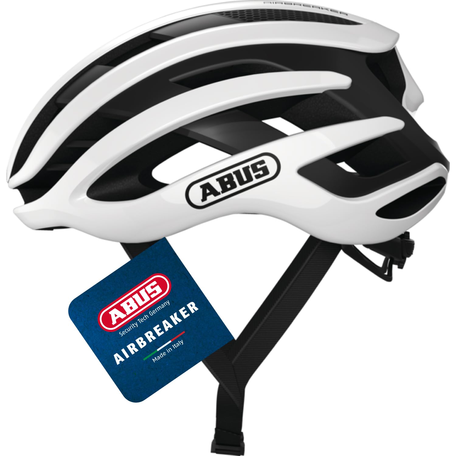 ABUS Rennradhelm AirBreaker - High-End Fahrradhelm für den professionellen Radsport - für Jugendliche und Erwachsene - Helm für Damen und Herren - Weiß, Größe S
