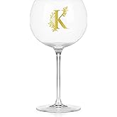 Onebttl Personalized Wine Glasses with Stem, Cute Wine Gifts for Women, Monogrammed Gifts for Wine Lovers on Birthdays Christmas, with Initial K