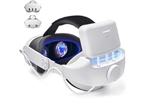 LAMPELC Head Strap with Battery for Quest 3, Quest 3S, 8000mAh Battery Pack Elite Strap Adjustable VR Headset Headstrap for Enhanced Comfort and Play Time