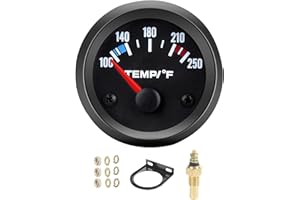 LAGWIUY Universal 2" 52mm Water Temp Gauge Automotive, 100-250℉ Water Temperature Gauge with LED Backlight, DC 12V Water Temp Thermometer Meter Kit with Sensor for Car Boat Marine Truck Motorcycle
