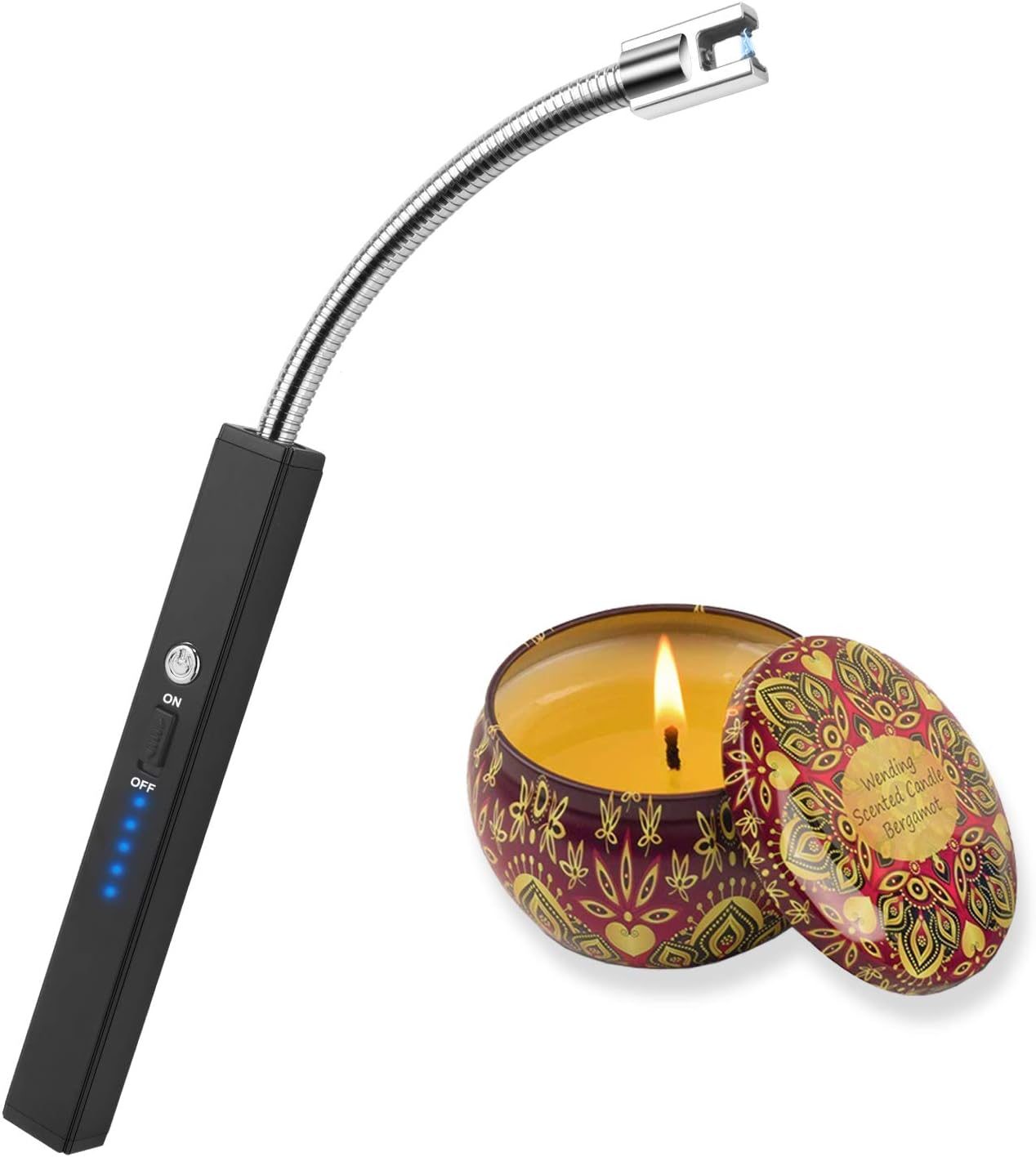 Candle Lighter, Electric Arc Lighter 360° Flexible Neck USB Rechargeable Lighter for Candles Camping Cooking BBQs Grill Fireworks (Black): Home & Kitchen
