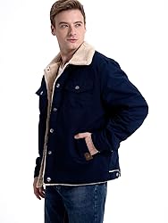 MANSDOUR Men's Winter Jacket Warm Sherpa Lined