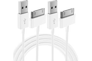 2 Pack for iPod Charger, 1M/3.3Ft USB to 30 Pin Charger for iPod Touch 4/3/2/1, for iPod Nano 6/5/4/3/2/1 (1M+1M)