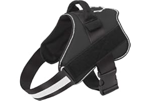 Bolux Dog Harness, No-Pull Reflective Dog Vest, Breathable Adjustable Pet Harness with Handle for Outdoor Walking - No More Pulling, Tugging or Choking (Black, S)