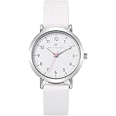 Wristology 2 Sizes Easy Change Band Numbers Watch Interchangeable Silicone Strap - Read Analog Face with Second Hand for Women, Men, Nurses, Teachers, Seniors, EMT Olivia