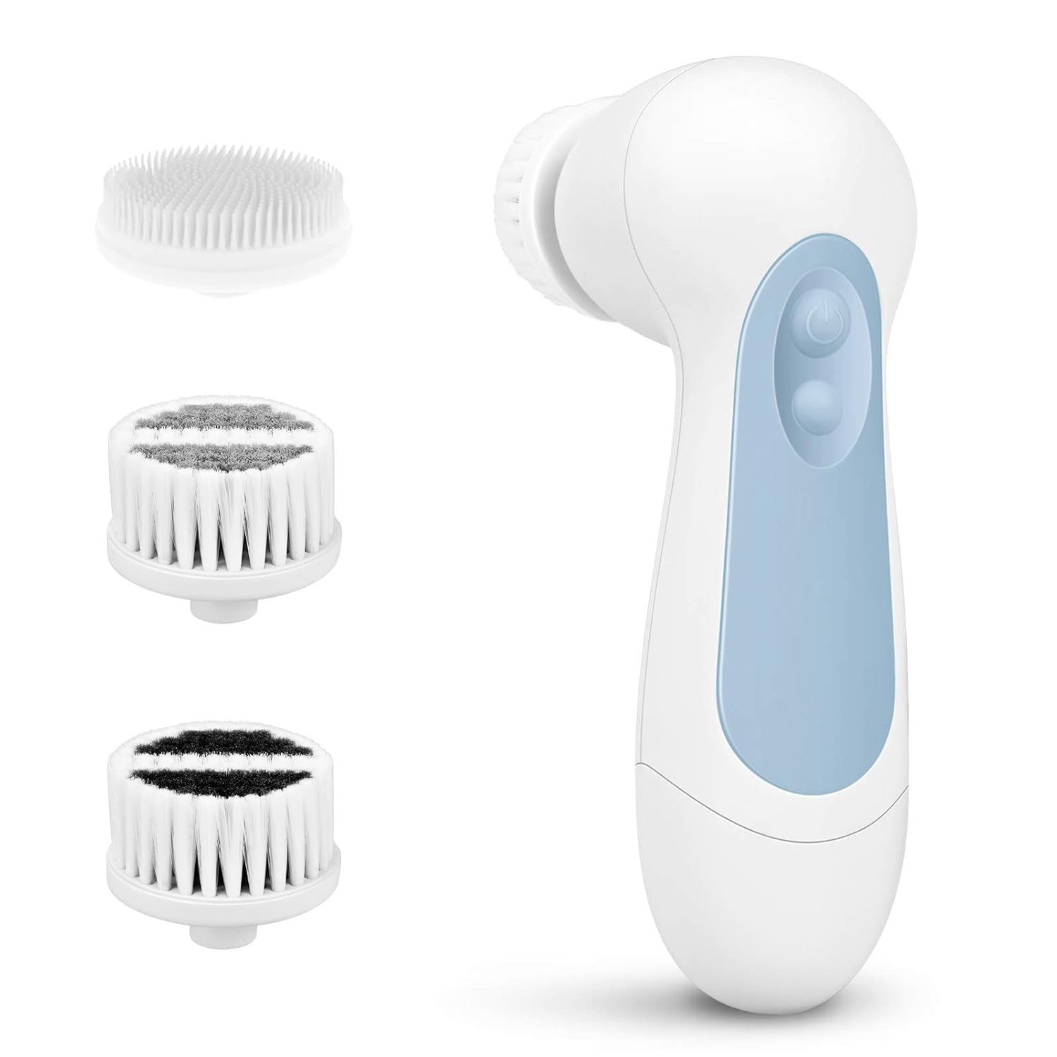 Water-Resistant Facial Cleansing Spin Brush Set with 3 Exfoliating Brush Heads - Complete Face Spa System by CLSEVXY - Advanced Microdermabrasion for Gentle Exfoliation and Deep Scrubbing(Blue): Beauty