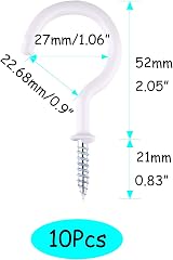 TUPARKA 10 Pcs Ceiling Hooks Heavy Duty Plant Hooks 2 Inches White view 2