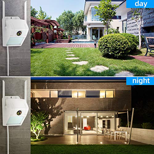 SDETER WiFi Security Camera with Motion Sensor Floodlight Outdoor, 1080P Night Vision Motion Detection Two-Way Talk Waterproof