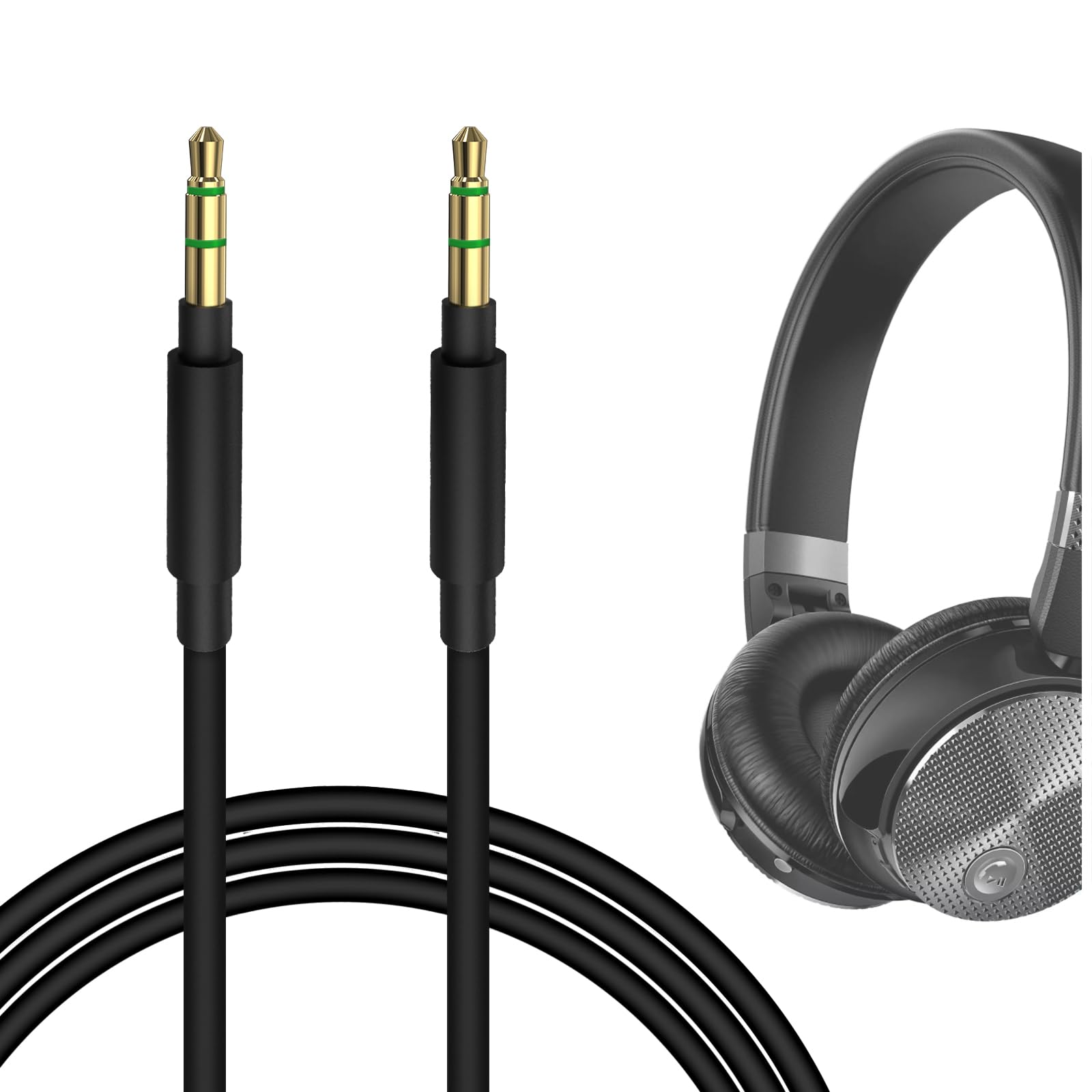 GEEKRIA Audio Cable Compatible with B&O H95, H9i, H9 3rd Gen, H9, H8i, H8, H7, HX, Jabra Evolve3 85, Elite 85h, B&W PX7, PX5 Headphones, 3.5mm Replacement Stereo Cord (4ft / 1.2m)