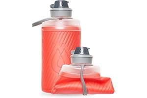 Hydrapak Flux - Collapsible Backpacking Water Bottle (750ml) - BPA Free, Ultra Light, Spill-Proof Twist Cap - Redwood Red