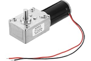 MECCANIXITY DC24V 40RPM Reversible Worm Geared Motor Reducer Motor 8mm D Shape Shaft High Torque Gear Box Reduction Electric 
