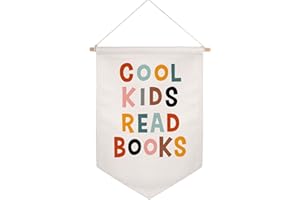 OFLYDESIGNS Cool Kids Read Books, Let’s Read Banner Pennant Classroom Wall Hanging Read Corner Decor School Library Decor Playroom Wall Art, Boho Classroom Decor, Children’s Room Decor