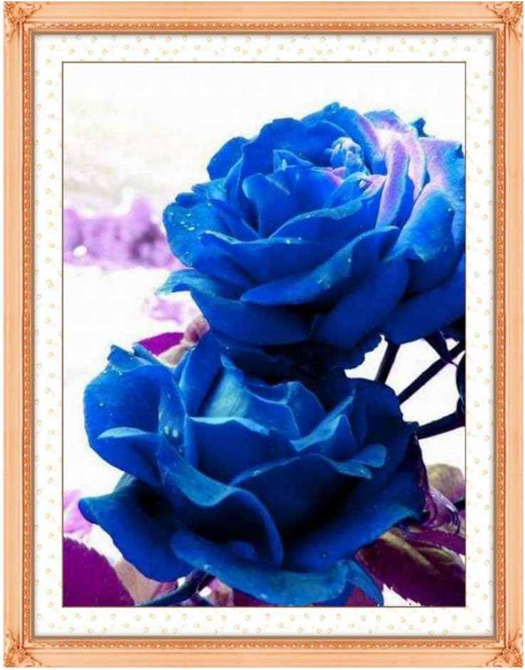Cross Stitch, Blue Rose, Flower, C0015
