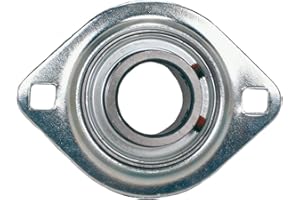 Peer Bearing FHR205-16-2FM 2 Bolt Flange Unit, Narrow Inner Ring, Eccentric Locking Collar, Single Lip Seals, Pressed Steel, 1" Bore, 3" Center Length