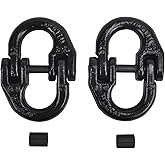 TBAPFS 1/2" Grade 80 Alloy Steel Hammerlock Coupling Link, Tow Hitch Hammer Lock Safety Trailer Chain Adapter Connector Link for Heavy Super Duty Truck Chain Hitch, 12000 Lbs Work Load Limit - Black