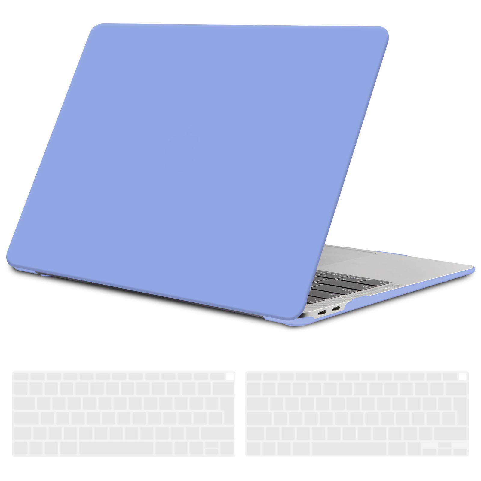 TECOOL Case compatible with MacBook Air M1 & MacBook Air 13 inch Retina 2020 2019 2018 (A2337 A2179 A1932), Plastic Snap On Hard Shell Cover & UK EU Keyboard Protector, Serenity Blue (Matte)