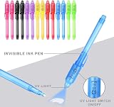iZoeL 14 Invisible Ink UV Pens Set 7 Colours Secret Messages Kids Gift view 7
