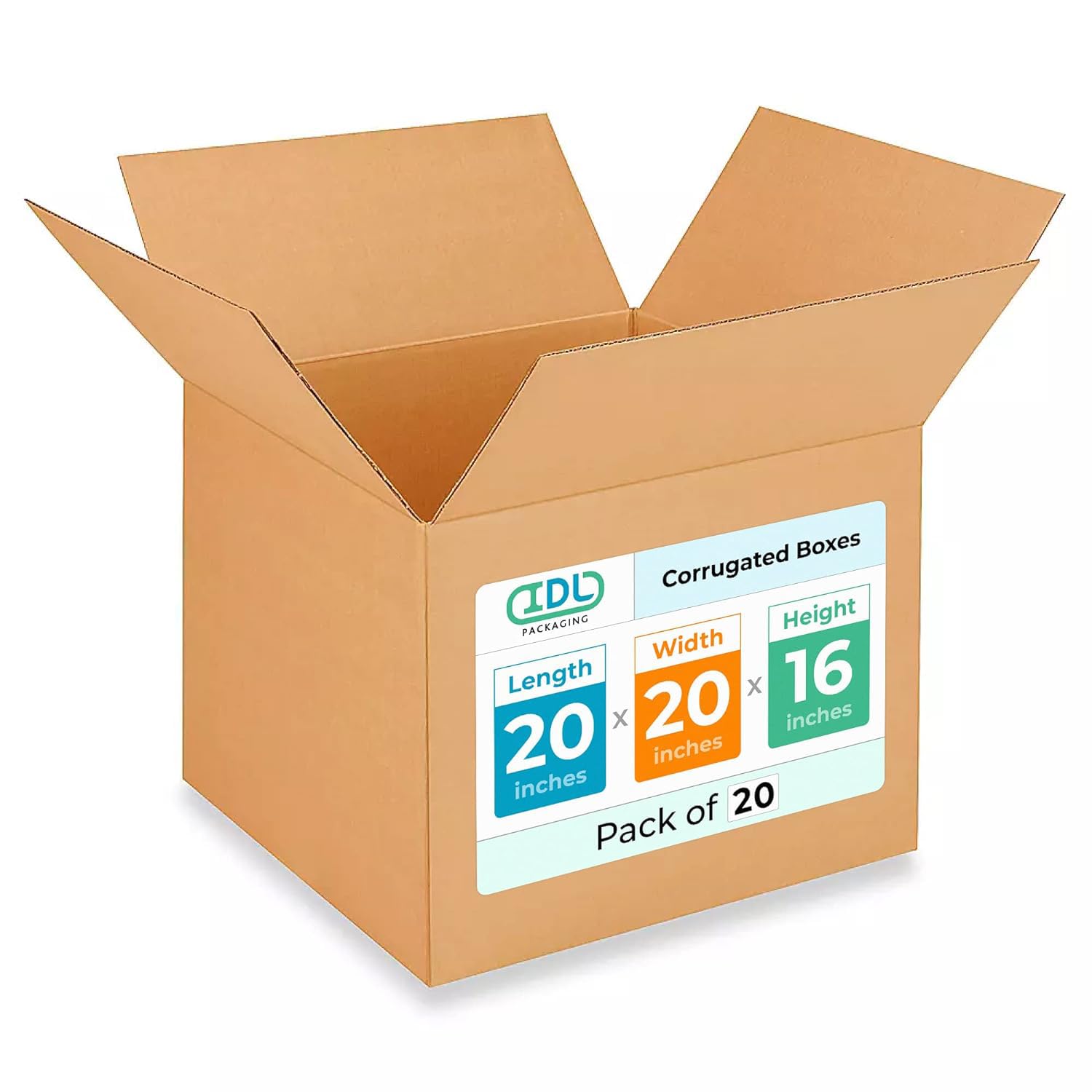 Extra Large Shipping & Moving Boxes 20″L x 20″W x 16″H (20-Pack) – Extra Strength 200 lb vs Regular – Corrugated Packing Boxes for Moving – Packing Box – Large Box for Packaging by IDL Packaging