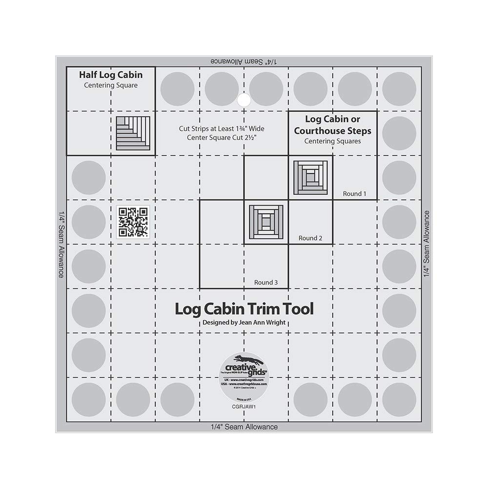 Creative Grids Log Cabin Trim Tool for 8 Finished Blocks Quilt Ruler (CGRJAW1) by Creative Grids