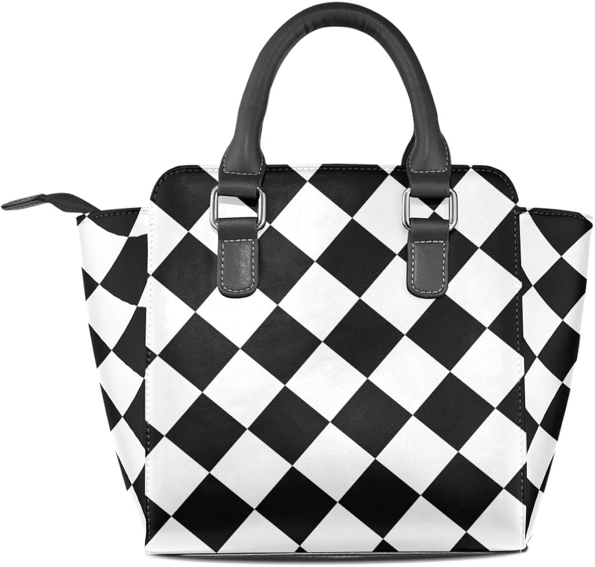 black and white checkered crossbody